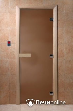 Стеклянная дверь Банный эксперт Бронза матовое, 6 мм, коробка хвоя, 170*70 в Санкт-Петербурге