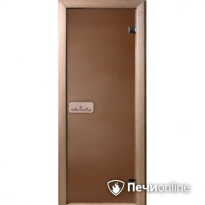 Стеклянная дверь Банный эксперт Бронза, 6мм, коробка хвоя, 180/70 в Санкт-Петербурге