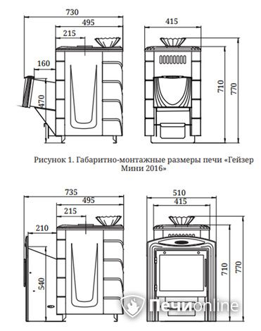 Дровяная печь-каменка TMF Гейзер Мини 2016 Inox ДН ЗК ТО антрацит в Санкт-Петербурге