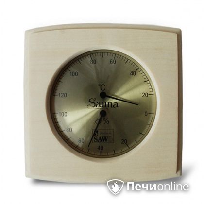 Термогигрометр Sawo 285-THA Прямоугольный с изгибом со стеклом осина в Санкт-Петербурге